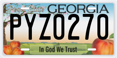 GA license plate PYZ0270