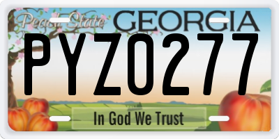 GA license plate PYZ0277