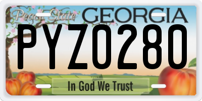GA license plate PYZ0280