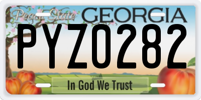GA license plate PYZ0282