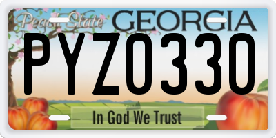 GA license plate PYZ0330