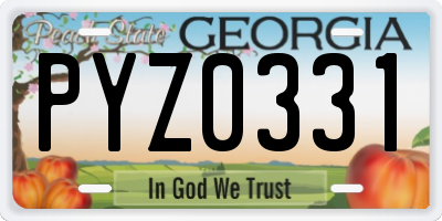 GA license plate PYZ0331