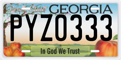 GA license plate PYZ0333