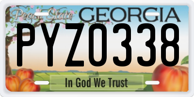 GA license plate PYZ0338