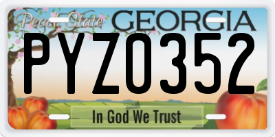 GA license plate PYZ0352