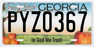 GA license plate PYZ0367