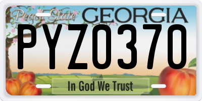GA license plate PYZ0370