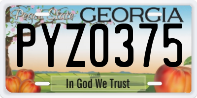 GA license plate PYZ0375