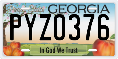 GA license plate PYZ0376