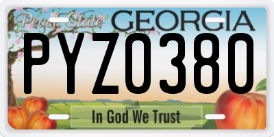 GA license plate PYZ0380