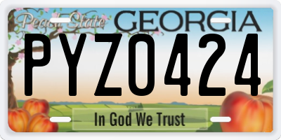 GA license plate PYZ0424