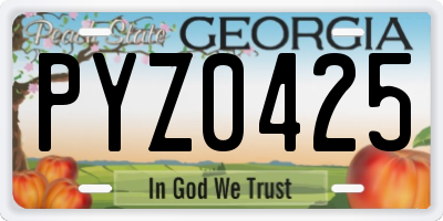 GA license plate PYZ0425