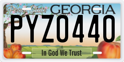 GA license plate PYZ0440