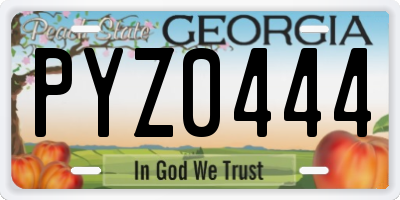 GA license plate PYZ0444