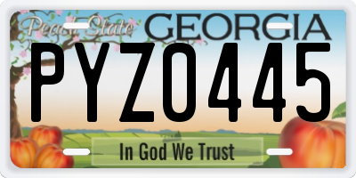 GA license plate PYZ0445