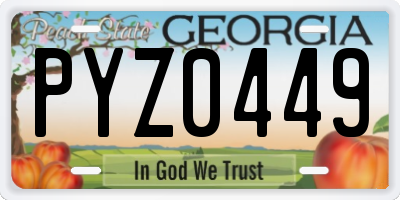 GA license plate PYZ0449