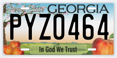 GA license plate PYZ0464