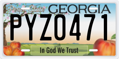 GA license plate PYZ0471