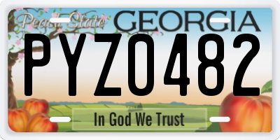 GA license plate PYZ0482