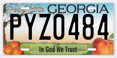 GA license plate PYZ0484