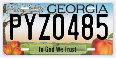 GA license plate PYZ0485