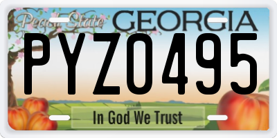 GA license plate PYZ0495