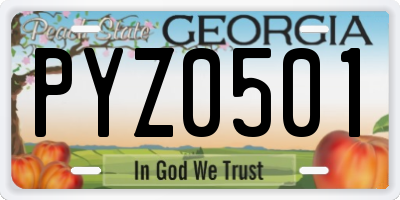 GA license plate PYZ0501