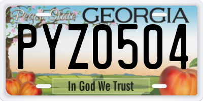 GA license plate PYZ0504