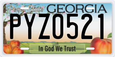 GA license plate PYZ0521