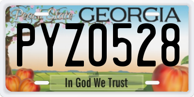 GA license plate PYZ0528