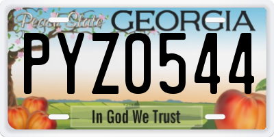 GA license plate PYZ0544