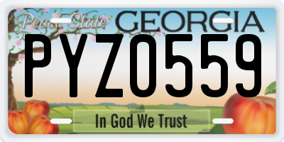 GA license plate PYZ0559