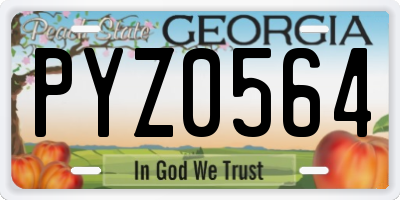 GA license plate PYZ0564