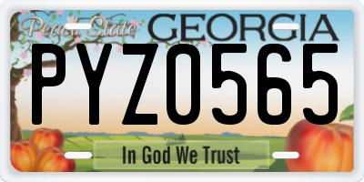 GA license plate PYZ0565