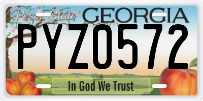 GA license plate PYZ0572