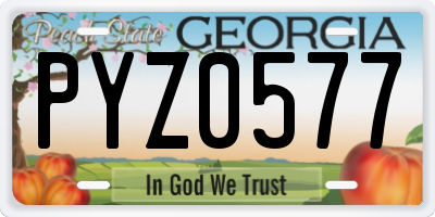 GA license plate PYZ0577