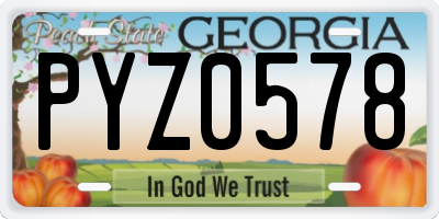 GA license plate PYZ0578