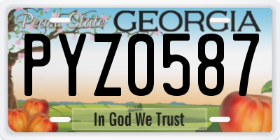 GA license plate PYZ0587