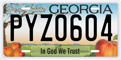 GA license plate PYZ0604