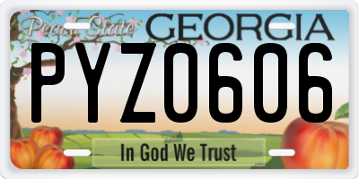 GA license plate PYZ0606
