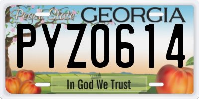 GA license plate PYZ0614