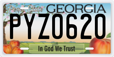 GA license plate PYZ0620