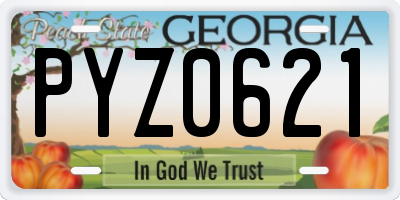 GA license plate PYZ0621