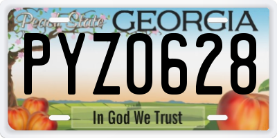GA license plate PYZ0628