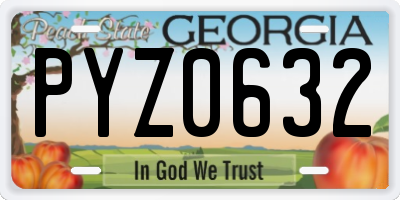GA license plate PYZ0632