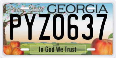 GA license plate PYZ0637