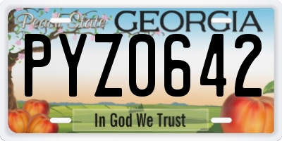 GA license plate PYZ0642