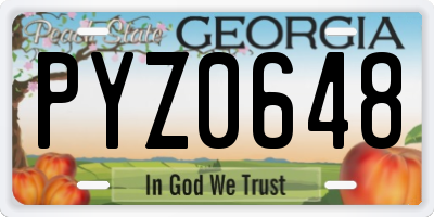 GA license plate PYZ0648