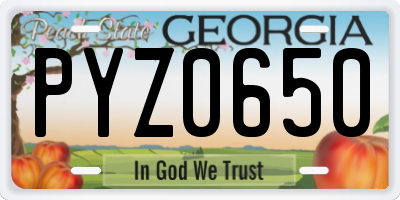 GA license plate PYZ0650