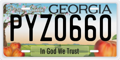 GA license plate PYZ0660